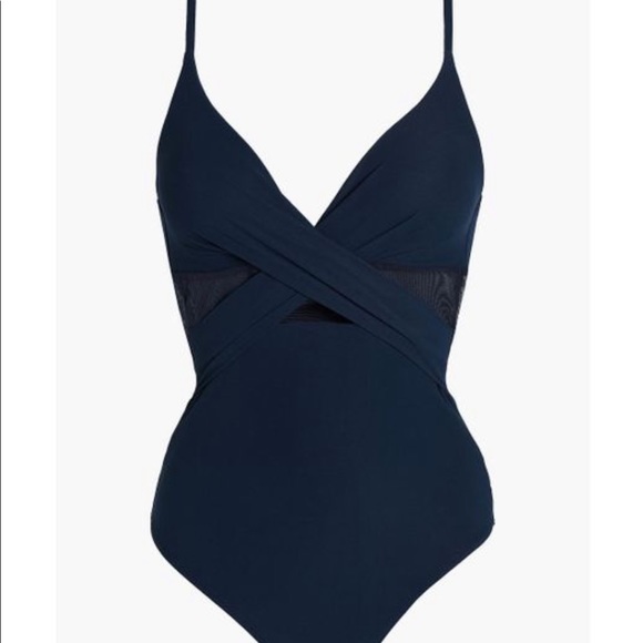 Jets by Jessika Allen crossover mesh once piece swimsuit - NWT - Picture 5 of 7